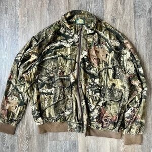 Cabela's Break Up Oak Camo Hunting Soft Shell Full Zip Bomber Jacket 2XL